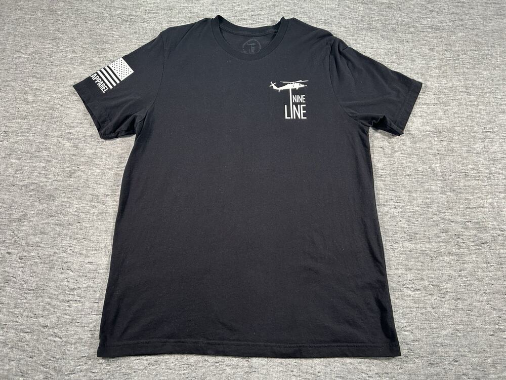 Nine Line Shirt Mens Extra Large Black American Revolution Military Veteran USA
